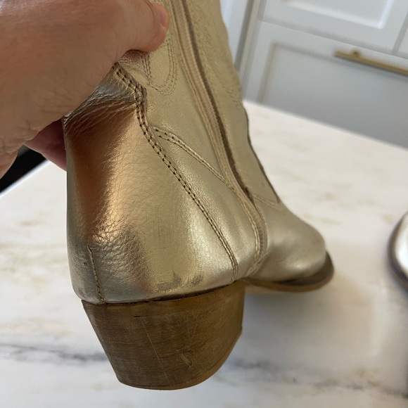 Vince Camuto Metallic Leather Cowboy Boot, Size 7, 10" Shaft, Worn 1x - Picture 8 of 16